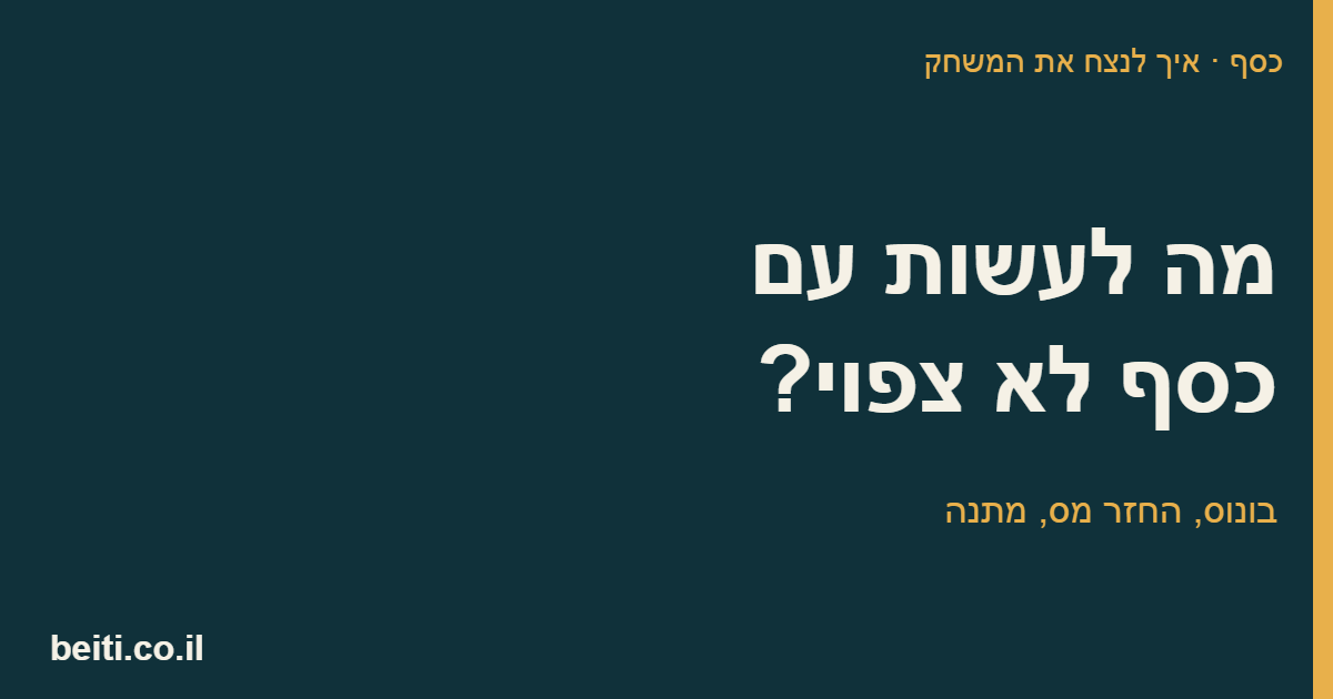 מה לעשות עם כסף לא צפוי