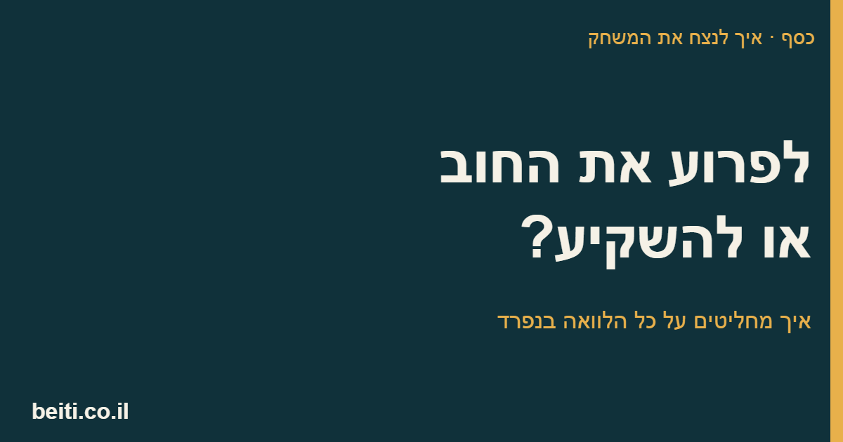 לפרוע את החוב או להשקיע